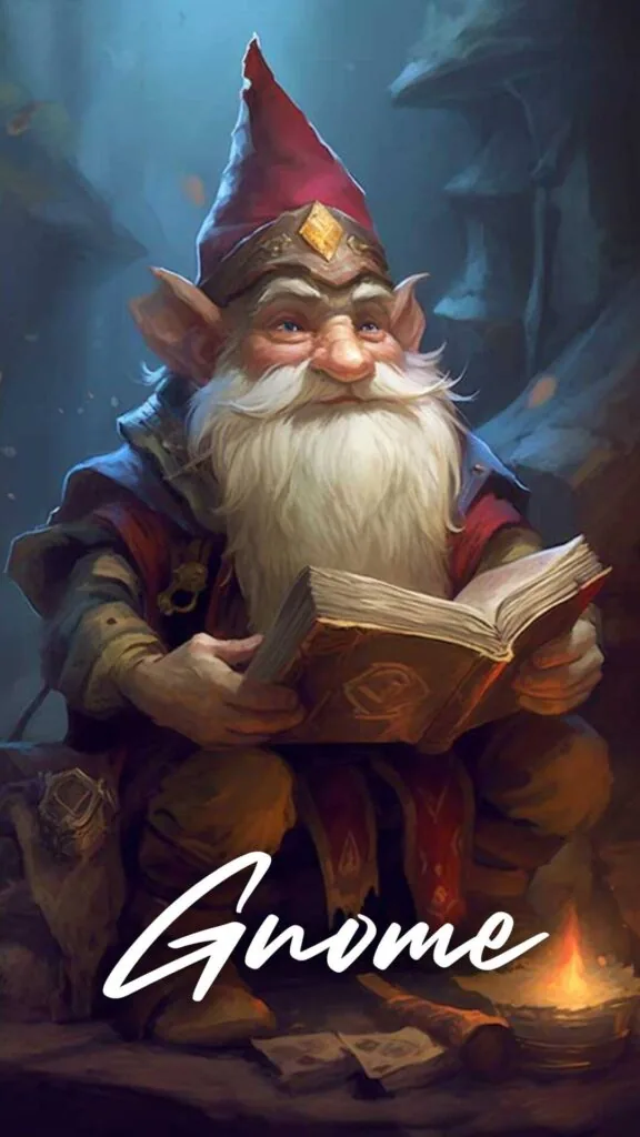 Un gnome inventeur entouré de ses mécanismes