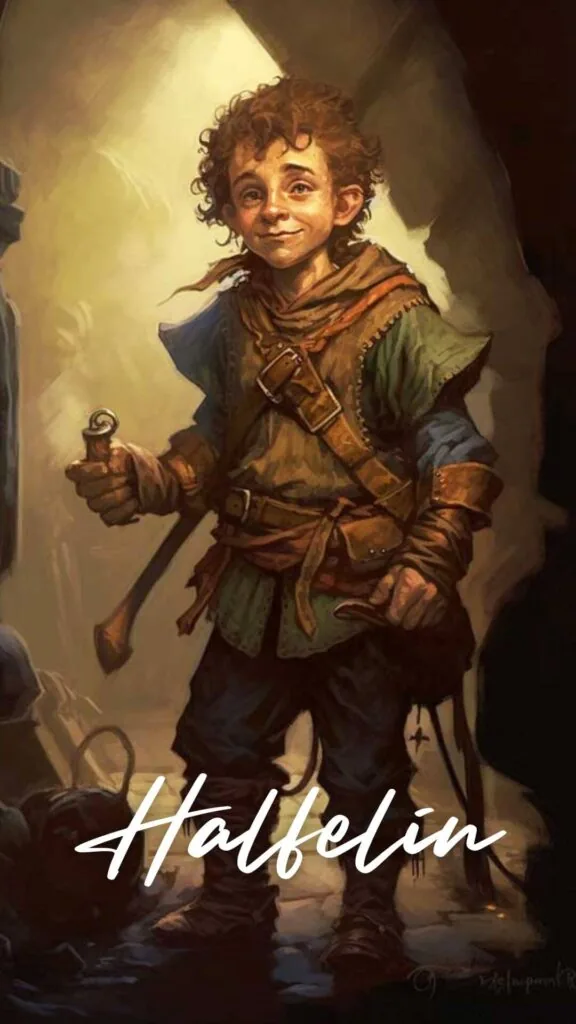 Une aventurière halfeline souriante