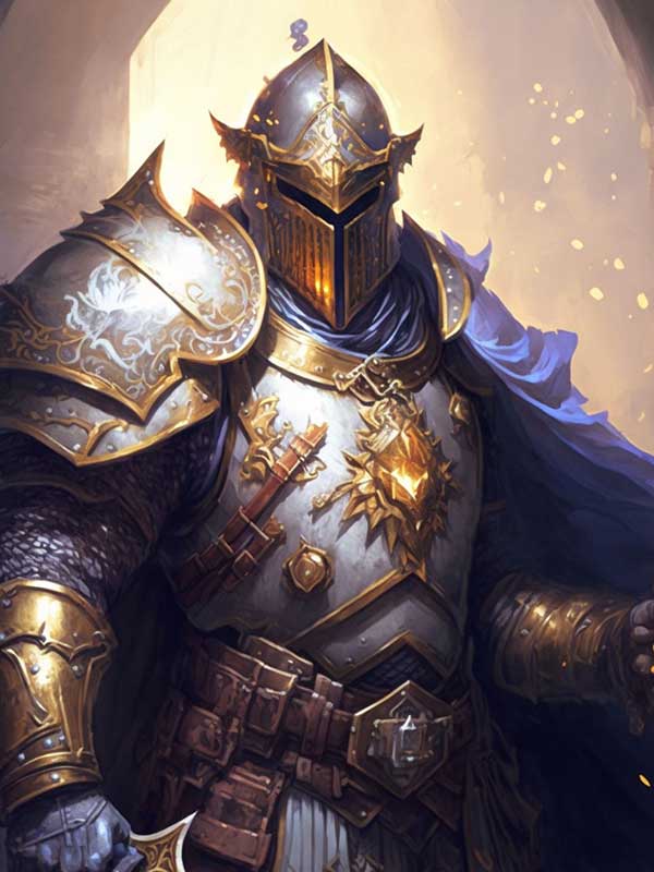 Un paladin en armure étincelante